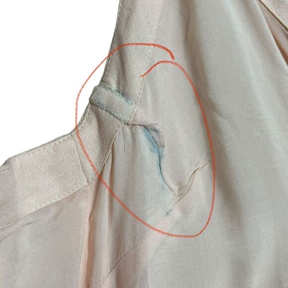 Vix Paula Hermanny Zoey Linen Midi Dress Nude Tan Wrap Style Women’s Size XS - Picture 12 of 16